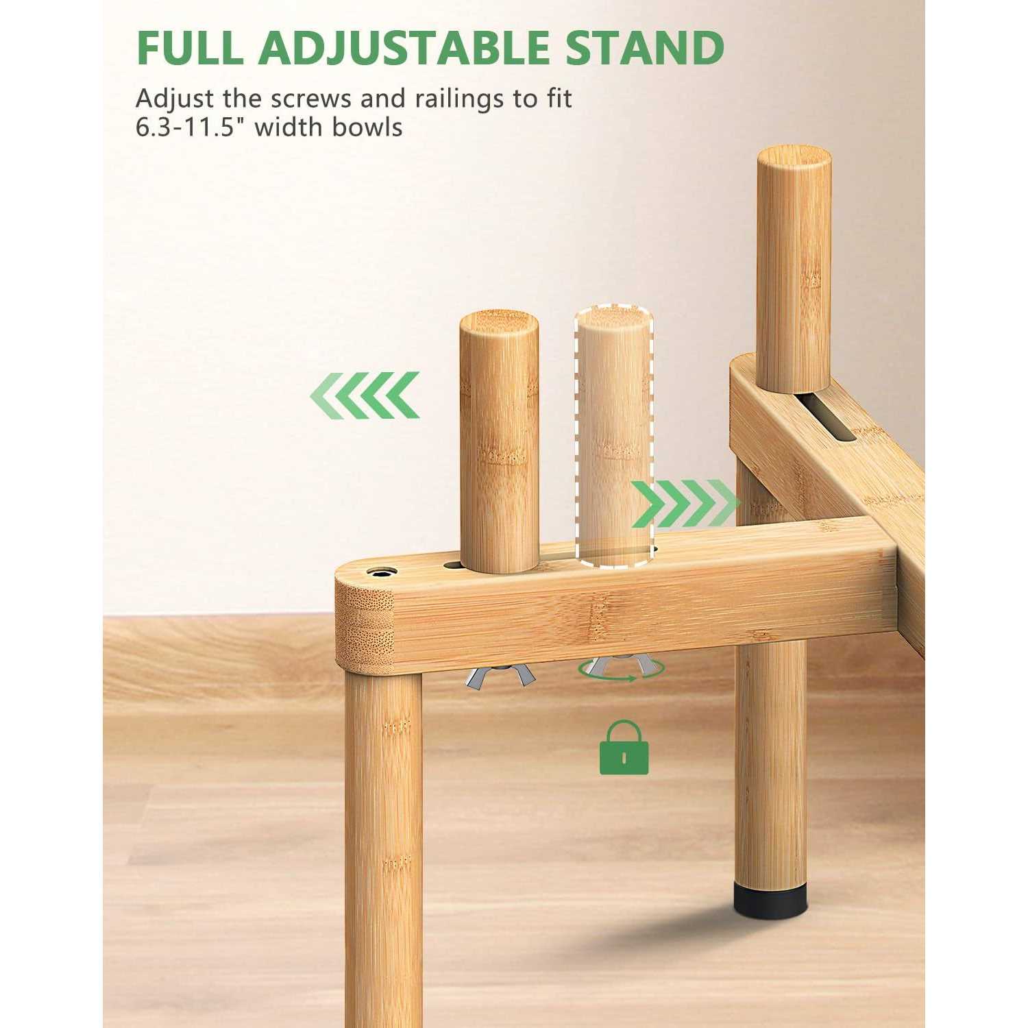 Vantic Dog Bowl Stand Adjustable Elevated Dog Food Stand For 65-11 Wide Bowls - Nail Gallerys