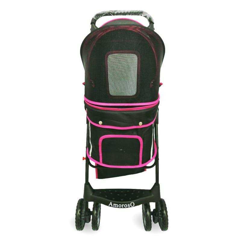 AmorosO Black Pink Pet Stroller Carrier - Nail Gallerys