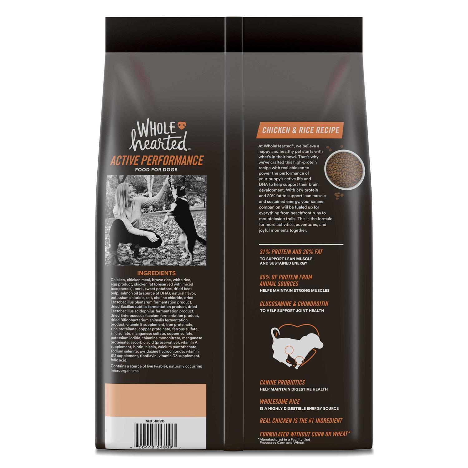 WholeHearted Active Performance High-Protein Chicken & Rice Recipe Dry Puppy Food - Nail Gallerys