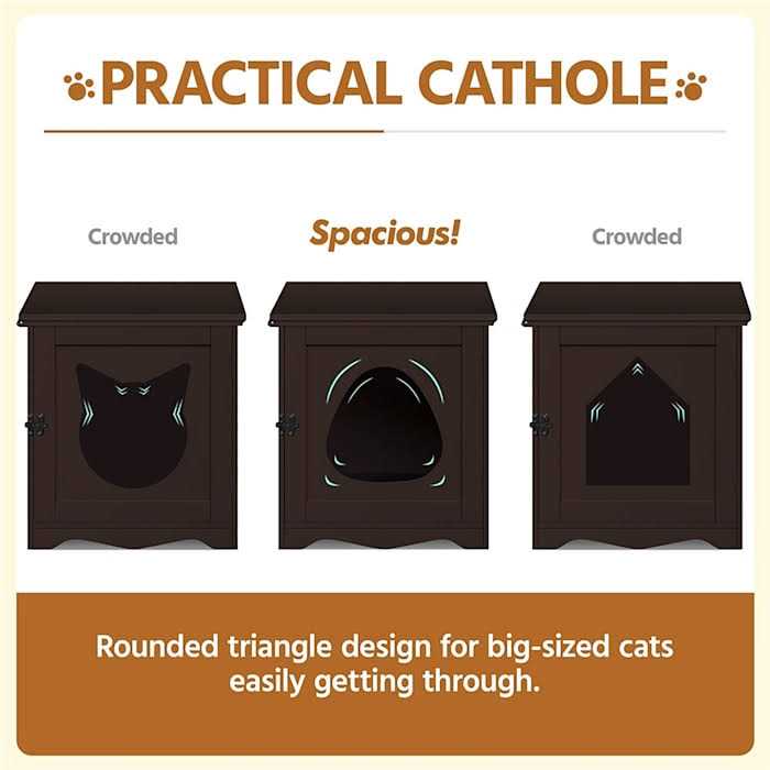 Topeakmart Espresso Furniture Indoor Cat Litter Box - Nail Gallerys