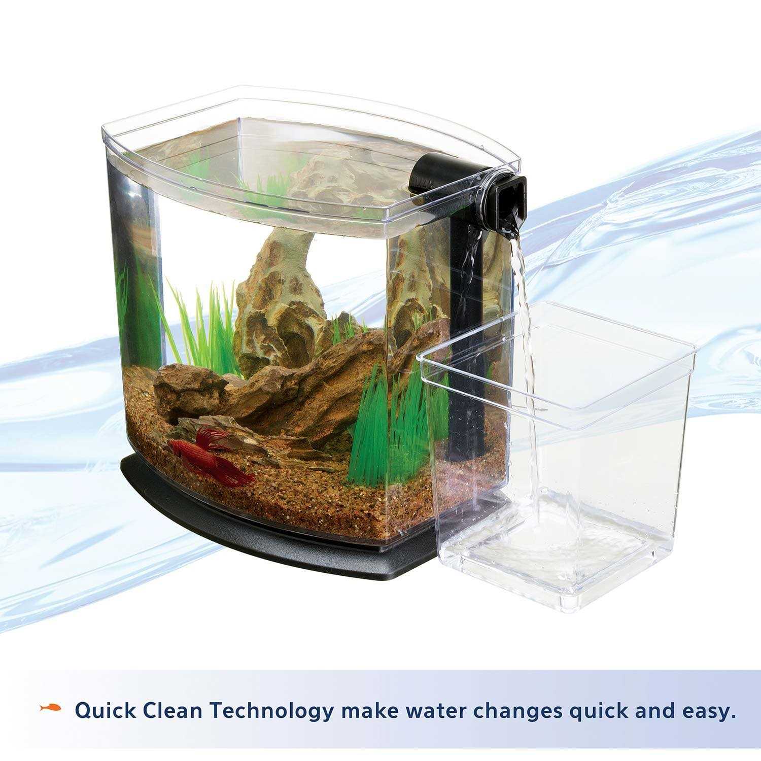 Aqueon BettaBow 1 with Quick Clean Technology Aquarium Kit Black - Nail Gallerys