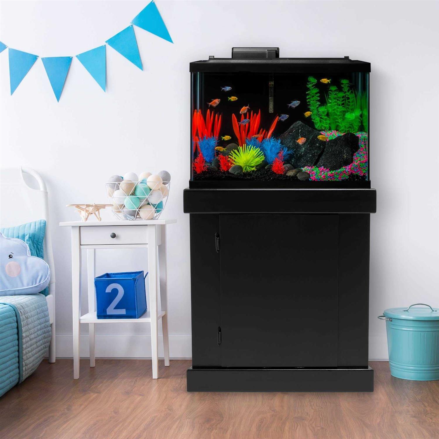 GloFish 20 Gallon Aquarium Kit with LED Lights Decor Heater and Filter - Nail Gallerys