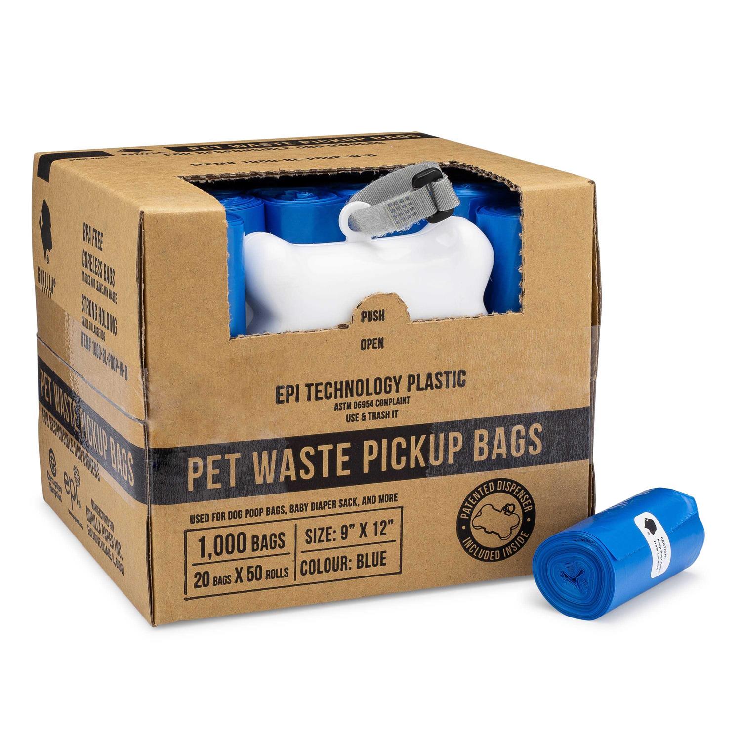 Gorilla Supply Dog Poop Waste Bags with Dispenser and Leash Tie - Nail Gallerys
