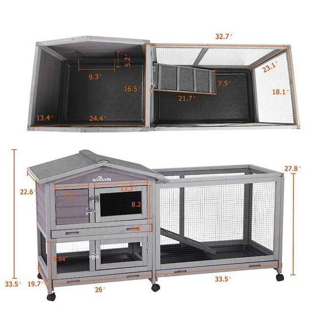 Aivituvin Indoor Outdoor Rabbit Hutch Bunny Cage AIR19 - Nail Gallerys