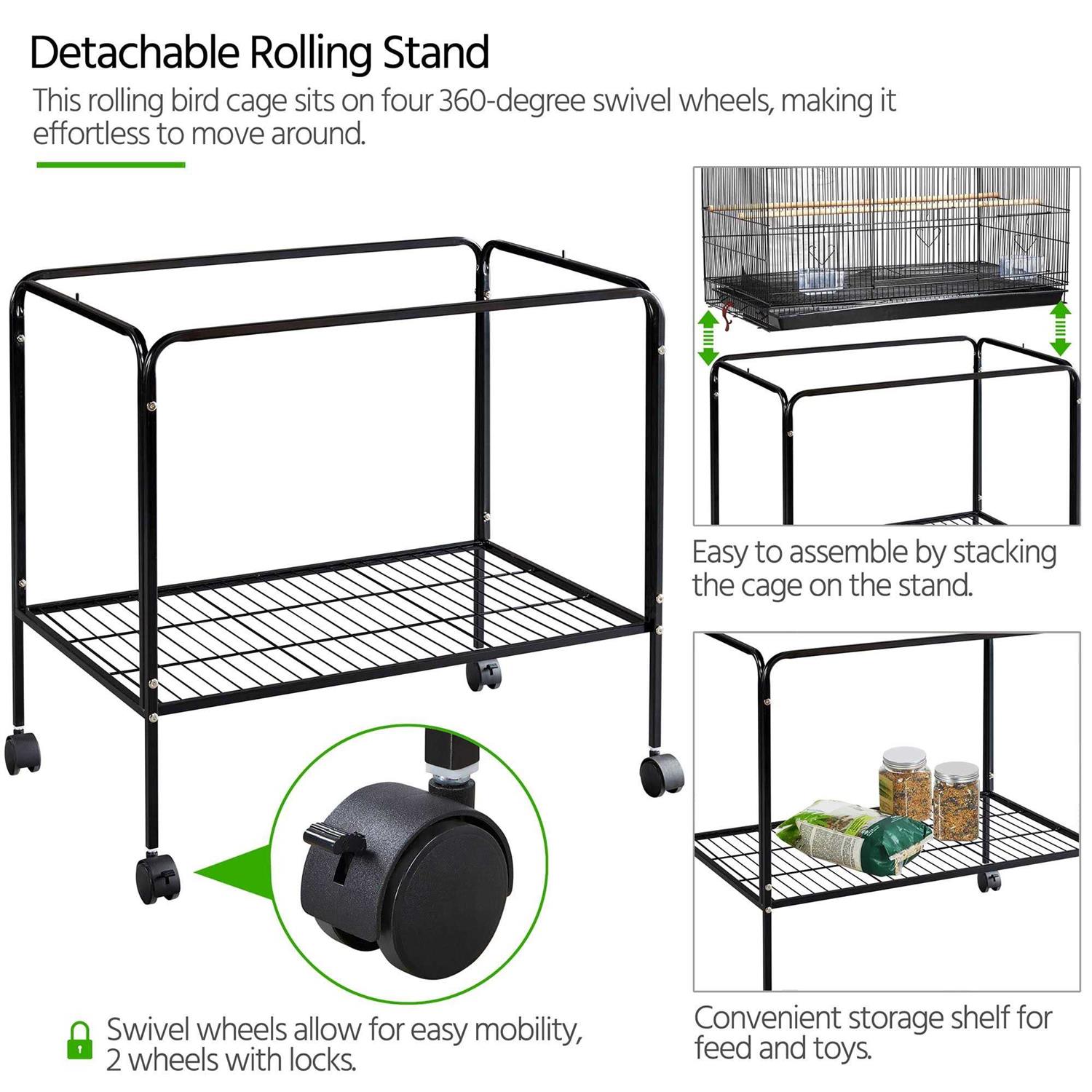 Topeakmart 47 Flight Cage with Slide-Out Tray and Rolling Detachable Stand for Birds - Nail Gallerys