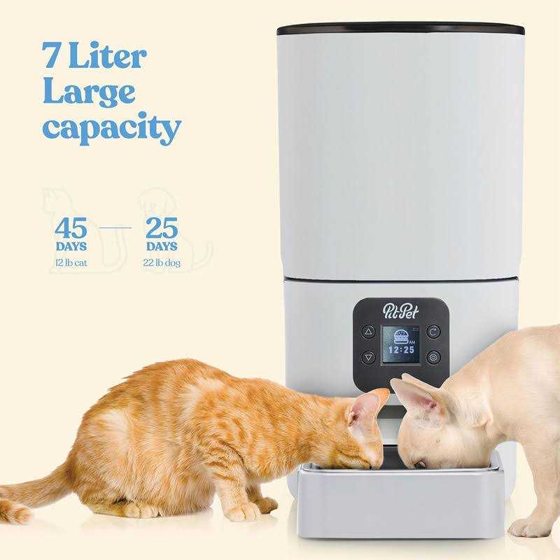 Pitpet Smart Automatic Cat Feeder 6-L Reliable Automatic Cat Food Dispenser with Display LCD Screen for Easy Set Up -Portion Control Automatic Dog - Nail Gallerys