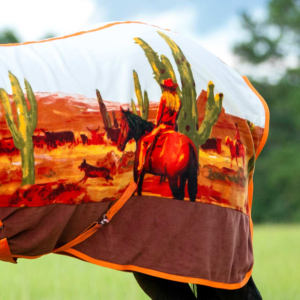 Expression Standard Neck Fleece Horse Cooler, Cattle Drive - Nail Gallerys