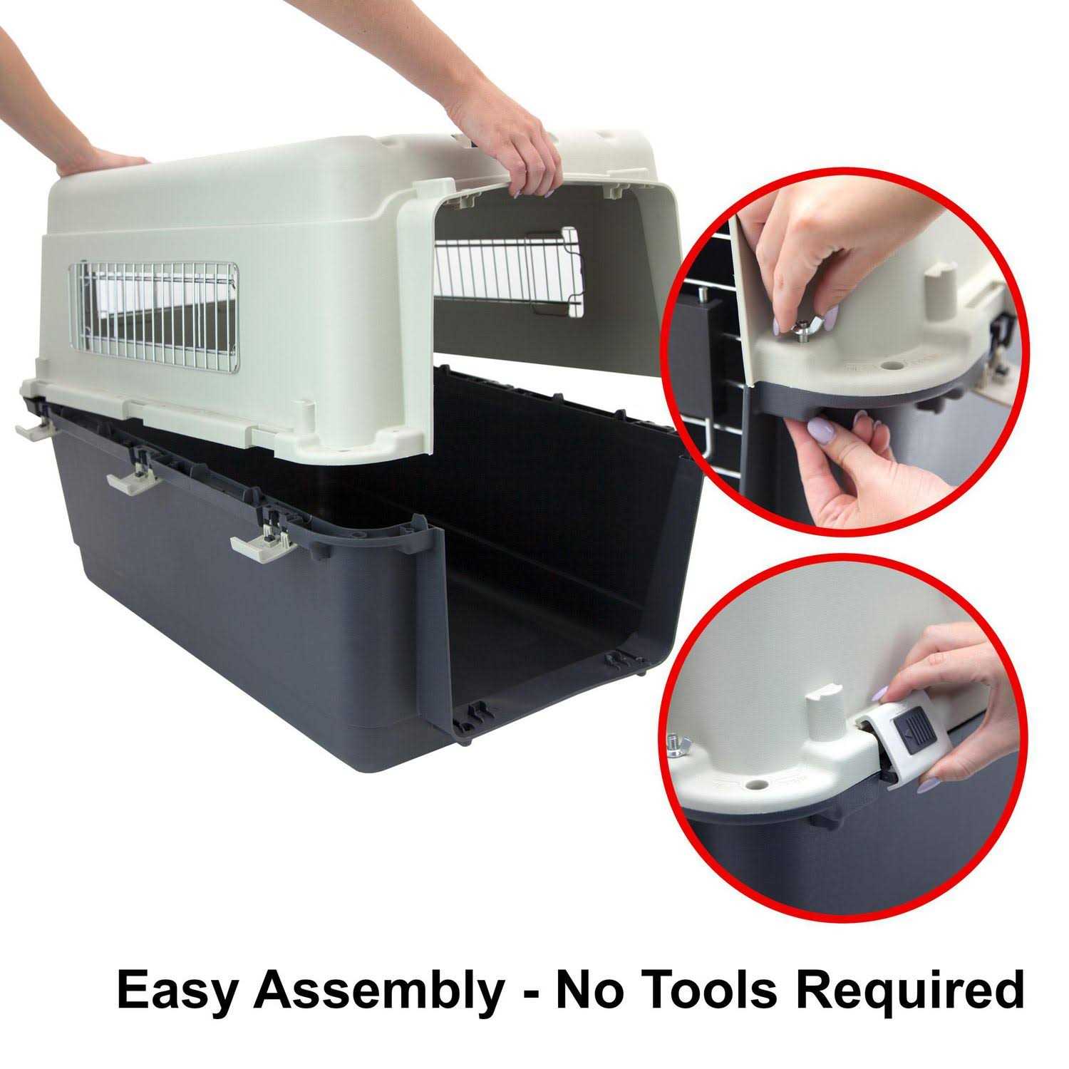 Sport Pet SportPet Designs Plastic Kennels Rolling Plastic Wire Door Travel Dog Crate - Nail Gallerys