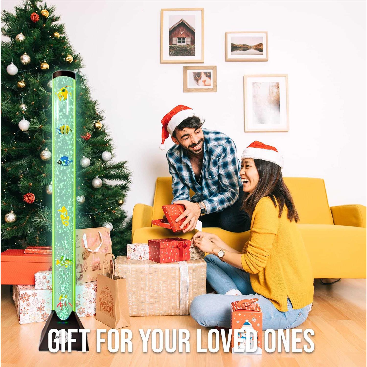 Brewish 4FT Sensory LED Water Bubble Fish Tube Floor Lamp with 20 Color Changing Light Effects– Fake Aquarium Tank Night Light and Gift for Kids - Nail Gallerys