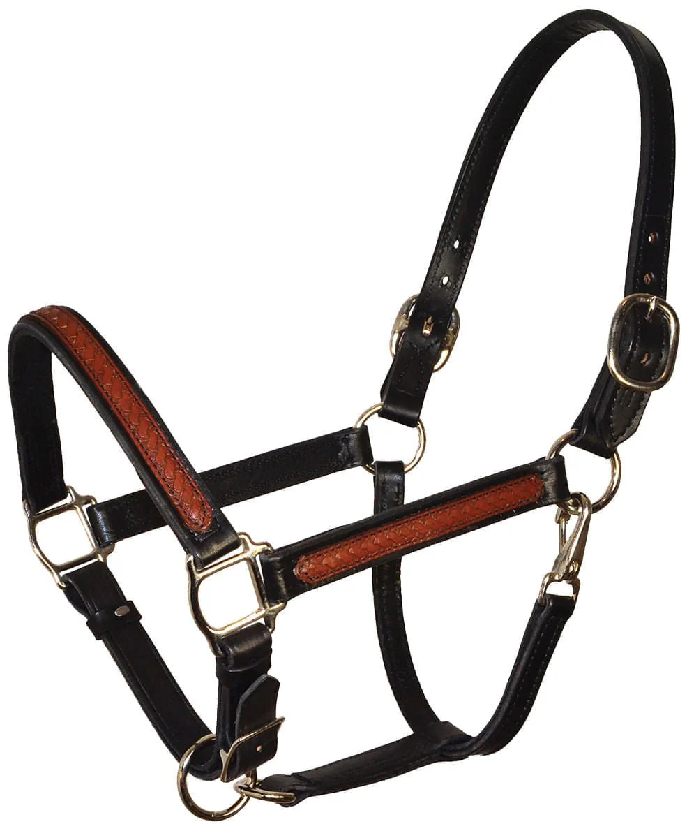 Perri's Leather Overlay Halter, Black/Brown - Nail Gallerys