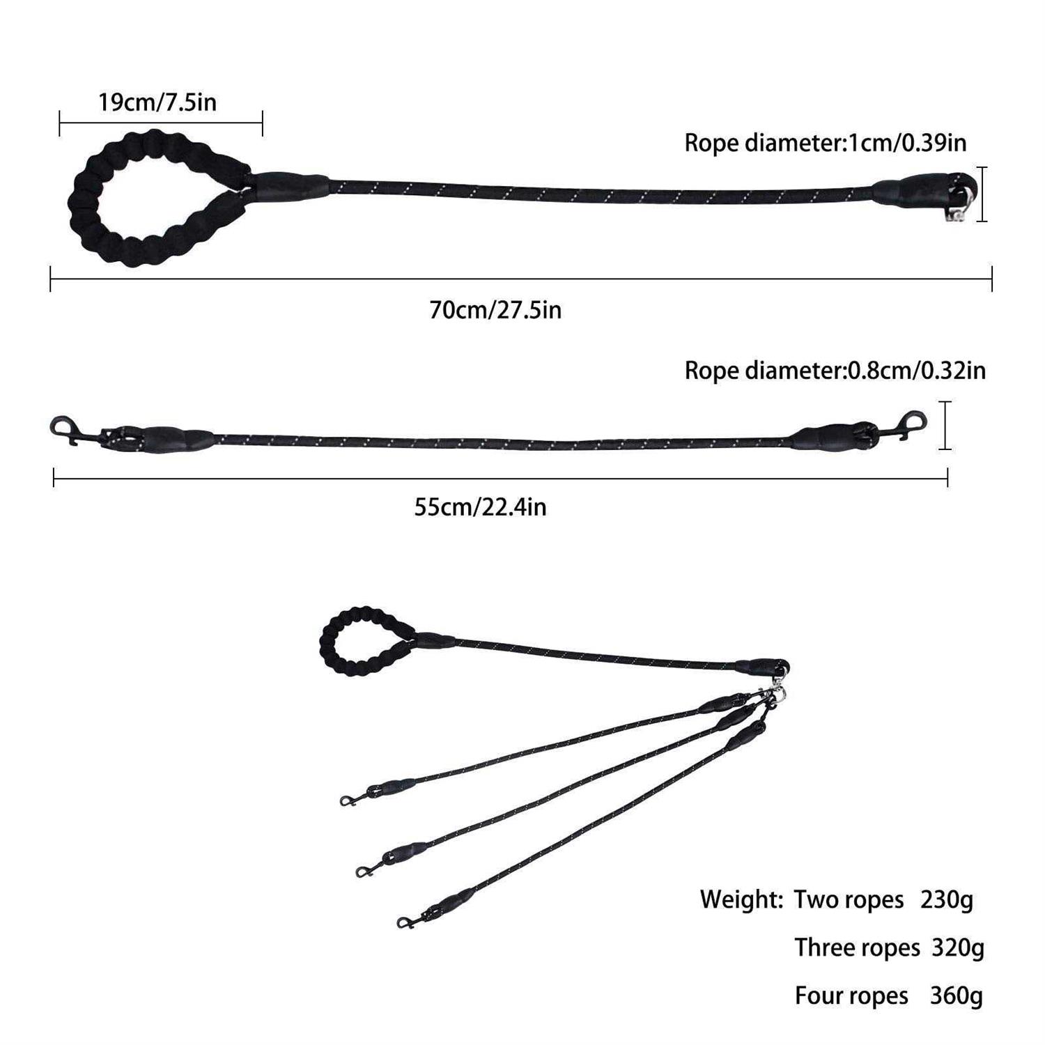 Greeney Way Dog Leash,No Tangle Multiple Dog Rope Leash Nylon Pet Straps for Dog Outdoor Walking - Nail Gallerys