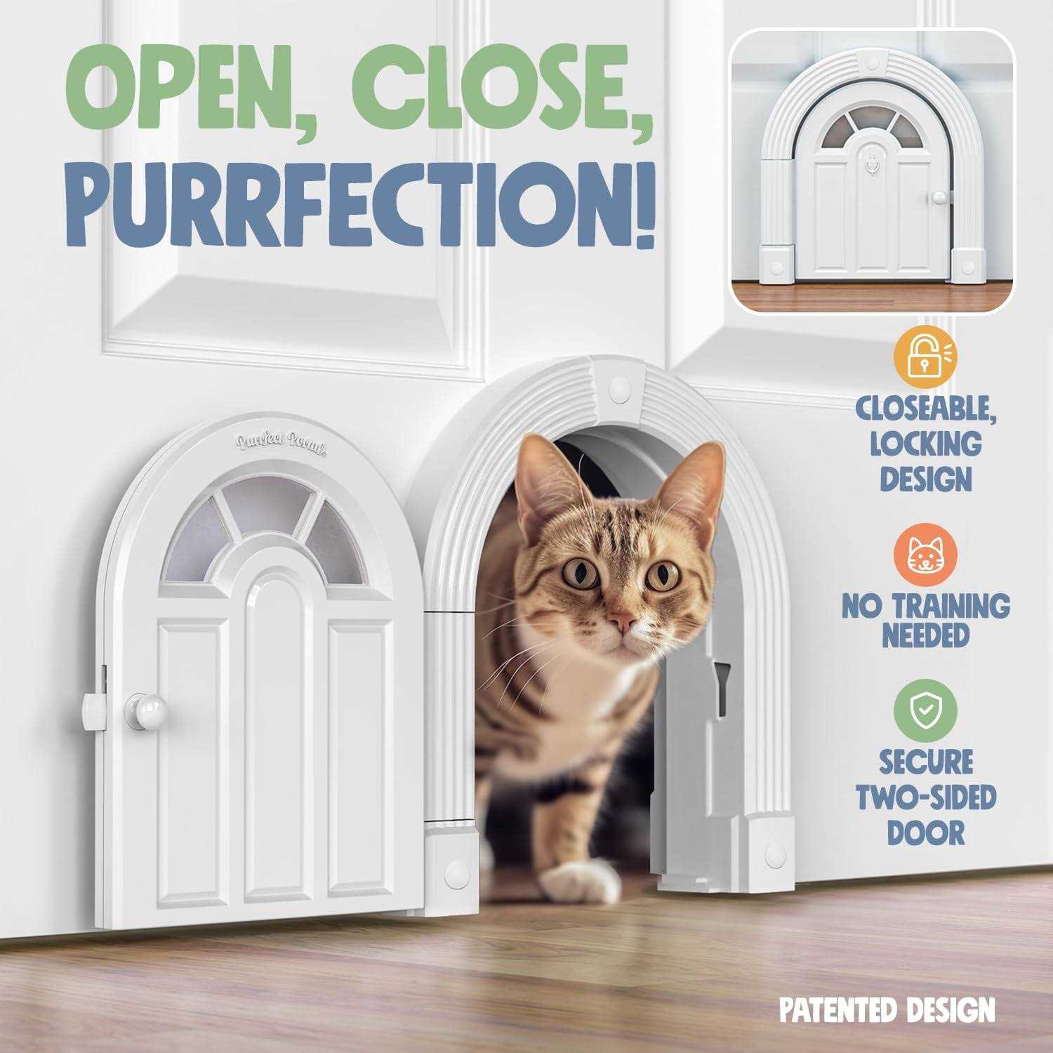 Purrfect Portal Interior Cat Door No-Flap Cat Door for Interior Door Cat Door Interior Door for Cats Up to 20 lbs - Nail Gallerys