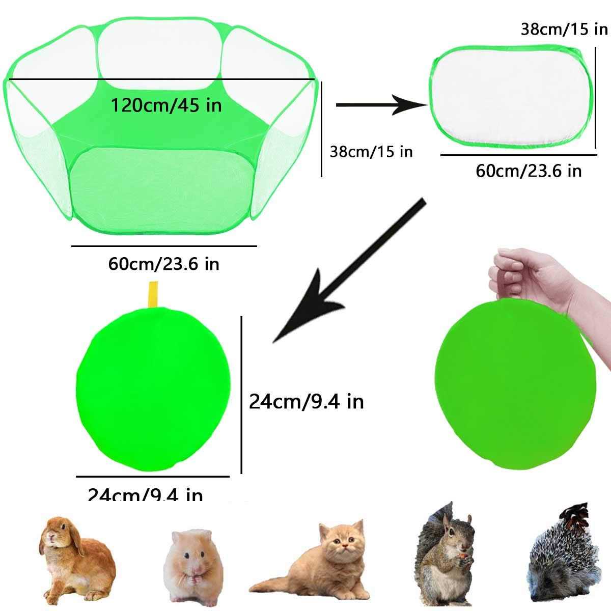 GABraden Small Animals Tent,Reptiles Cage,Breathable Transparent Pet Playpen Pop Open Outdoor/Indoor Exercise Fence,Portable Yard Fence - Nail Gallerys