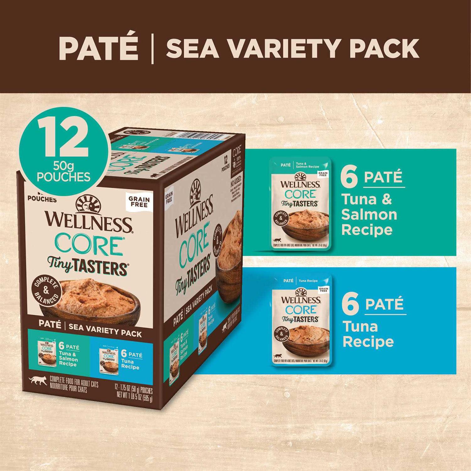Wellness CORE Tiny Tasters Variety Pack Sea Grain-Free Cat Food Pouches - Nail Gallerys