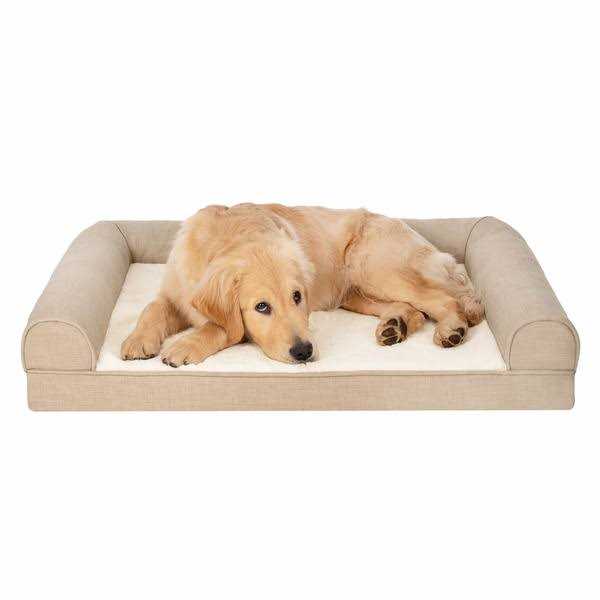 FurHaven Pet Products Plush & Performance Linen Orthopedic Sofa Pet Bed for Dogs & Cats - Nail Gallerys