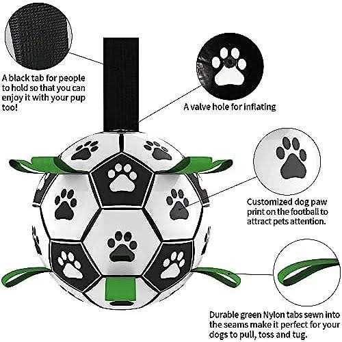 QDAN Dog Toys Soccer Ball with Straps Interactive Dog Toys for Tug of War - Nail Gallerys