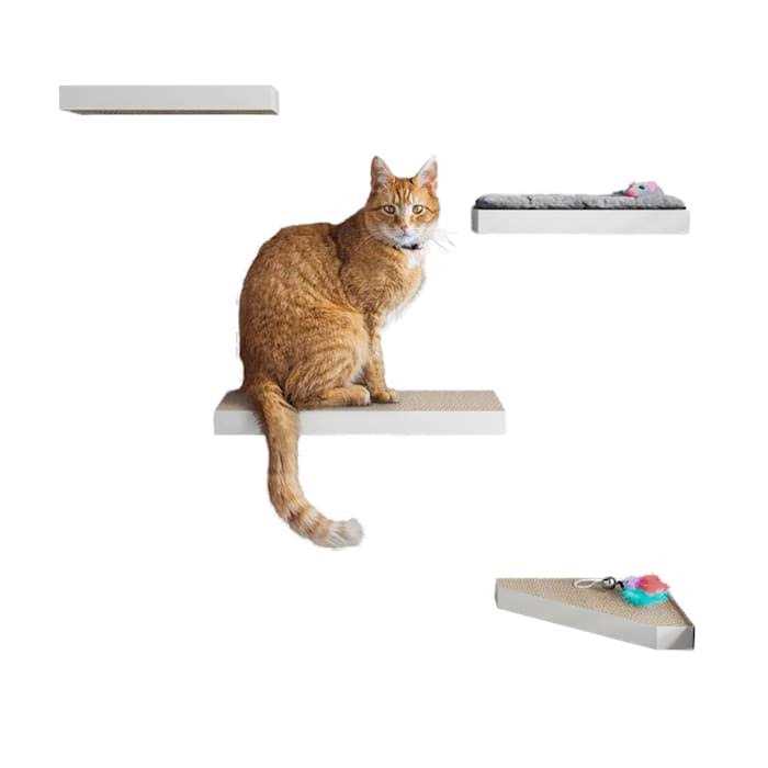 Way Basics Cat Scratcher Floating Shelf Combo - Nail Gallerys