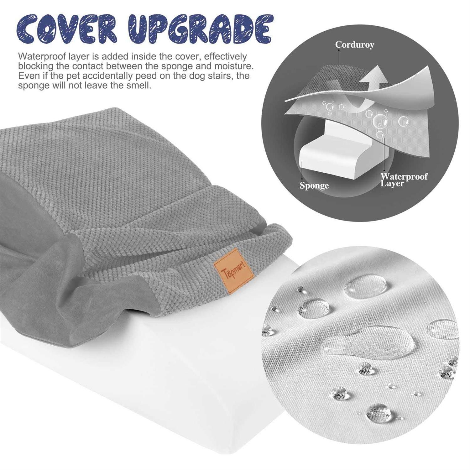 Topmart High Density Foam Dog Ramp&Steps 2 Tiers High,Non-Slip Dog Stairs,Soft Foam Dog Ladder Best for Dogs - Nail Gallerys