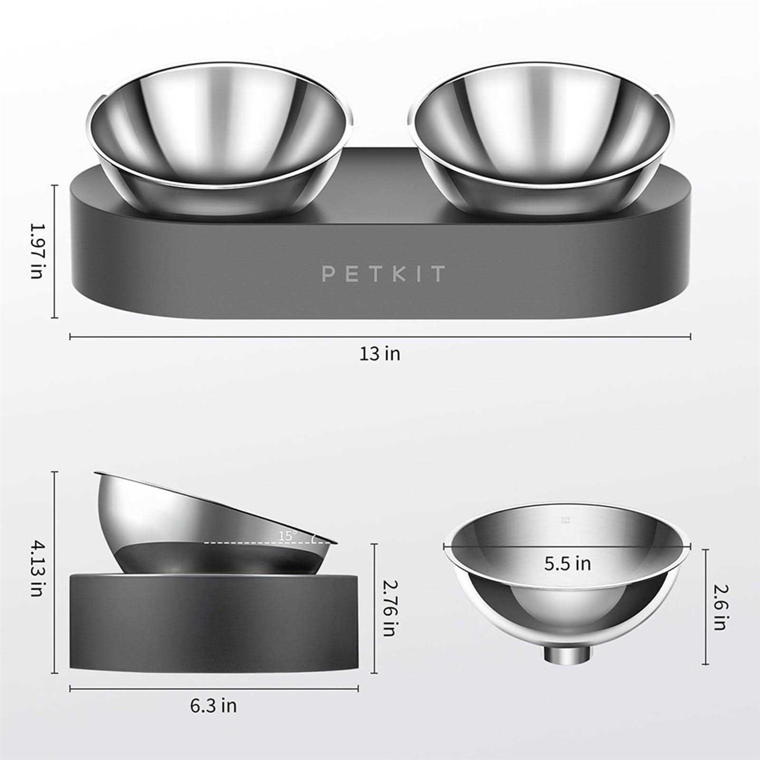 petkit Raised Dog Cat Food Bowl 304 Stainless Steel, Elevated Food and water Bowl dishes - Nail Gallerys