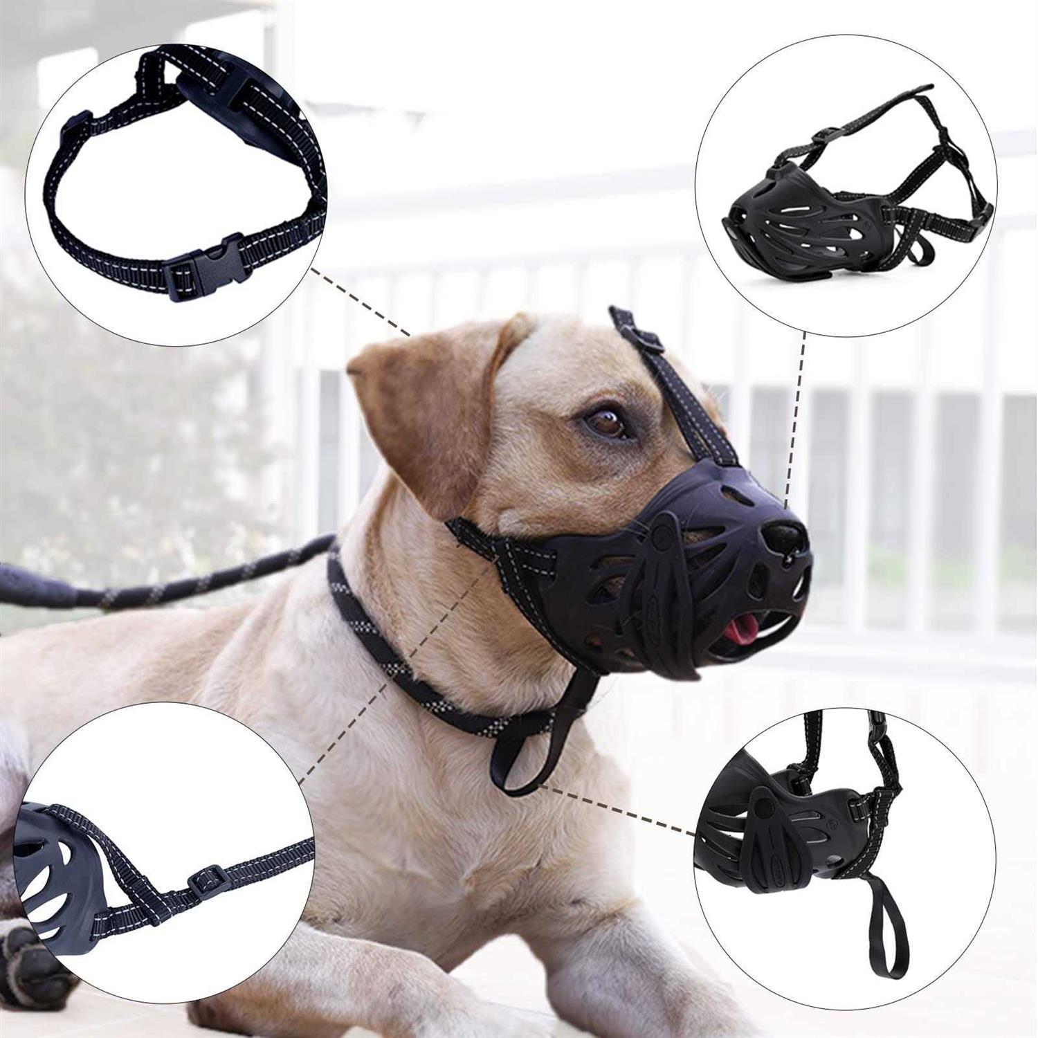 JIPIMON Dog Muzzle Prevents Biting Barking Chewing Breathable Drinkable Adjustable Basket Muzzle for Aggressive Small Medium Large Dogs - Nail Gallerys