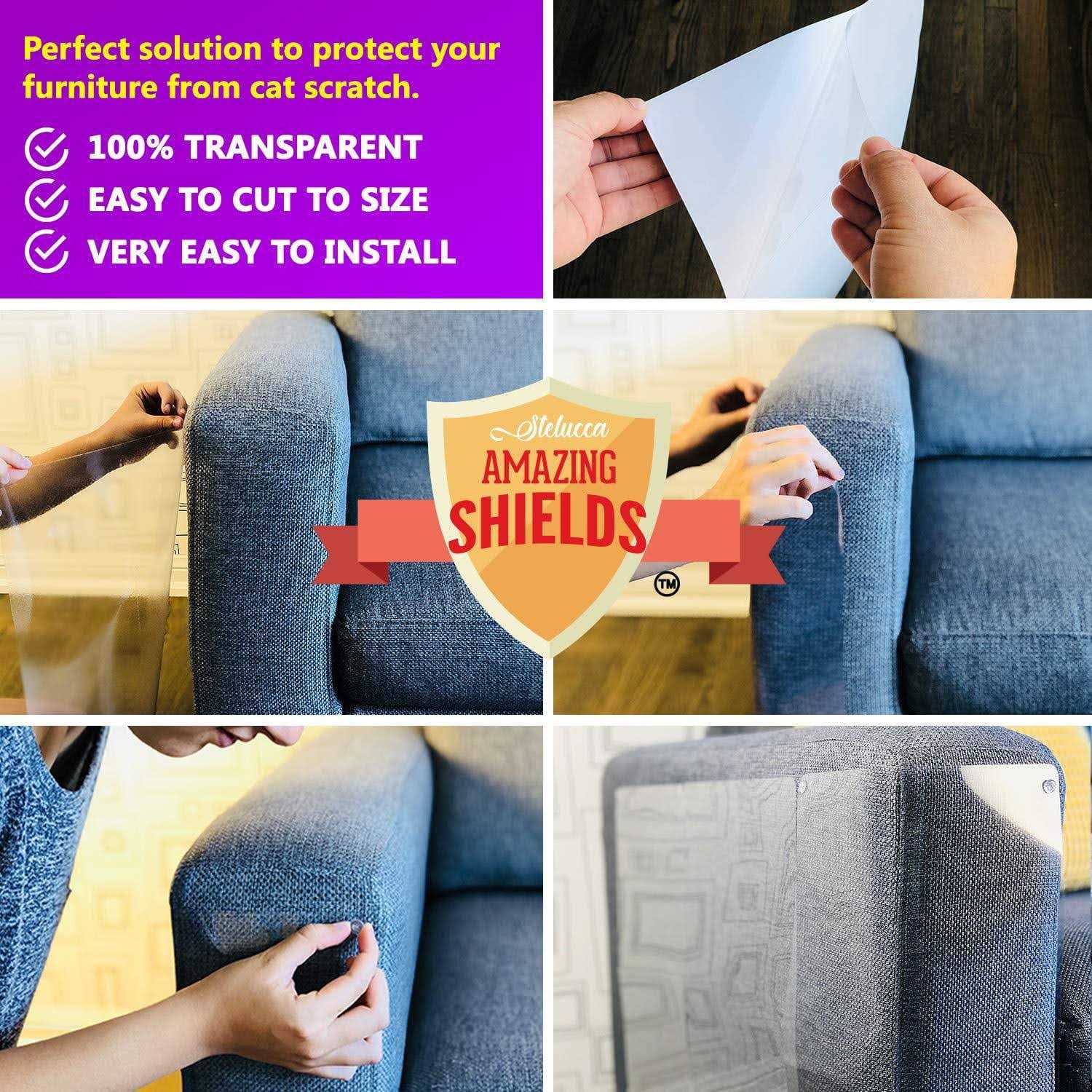 Stelucca Amazing Shields Cat Scratch Deterrent 6-Pack, 17-inch x 12-inch Furniture Protectors from Cats for Couch - Nail Gallerys
