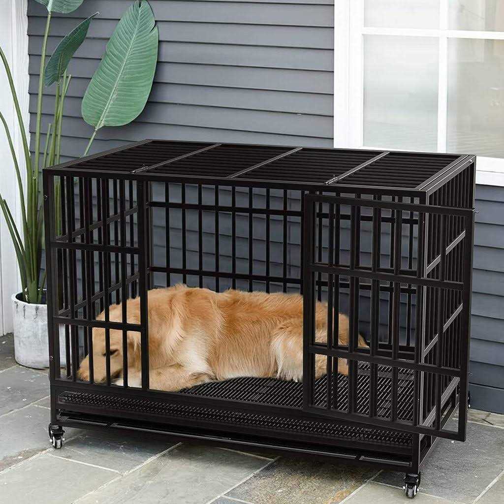 Vitesse Heavy Duty Indestructible high Anxiety Dog Crate cage for Outdoor and Indoor with Removable Tray - Nail Gallerys