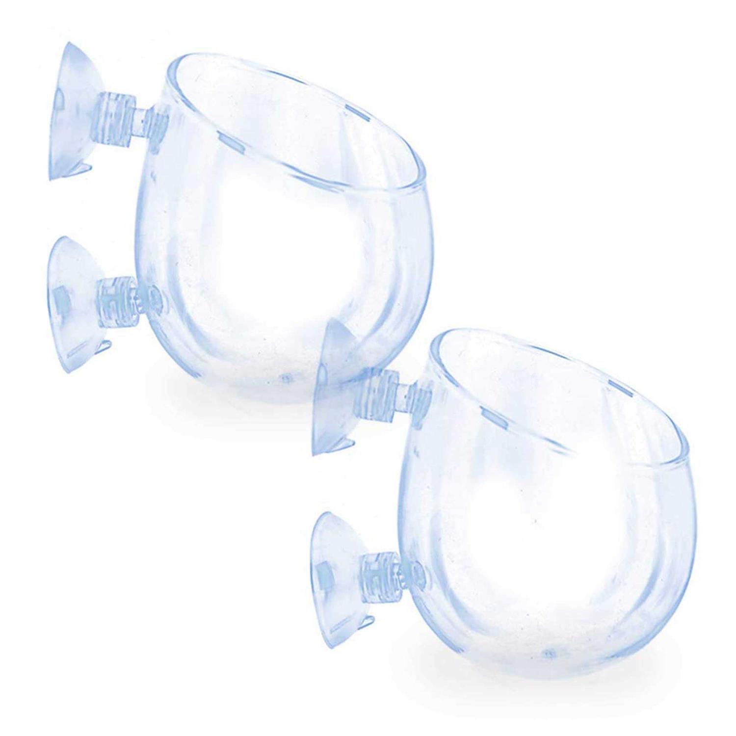 SunGrow 2-Pack Aquatic Plant Pot with Suction Cups Crested Gecko Food Holder - Nail Gallerys