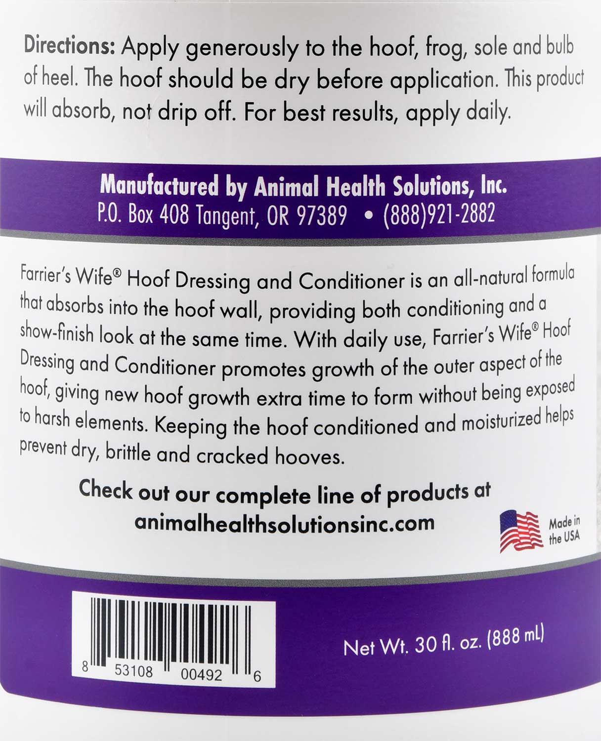 Farrier's Wife Hoof Dressing, 30 oz - Nail Gallerys