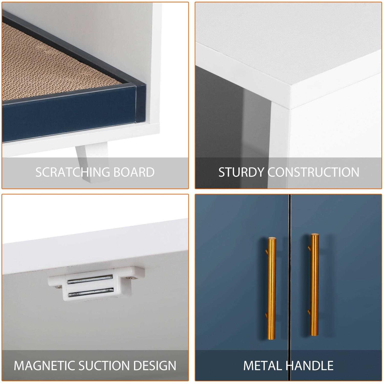 Homgarden 35.8”l x 20”W Cat Hidden Washroom Pet Litter Box Enclosure House W/Scratch Pad - Nail Gallerys