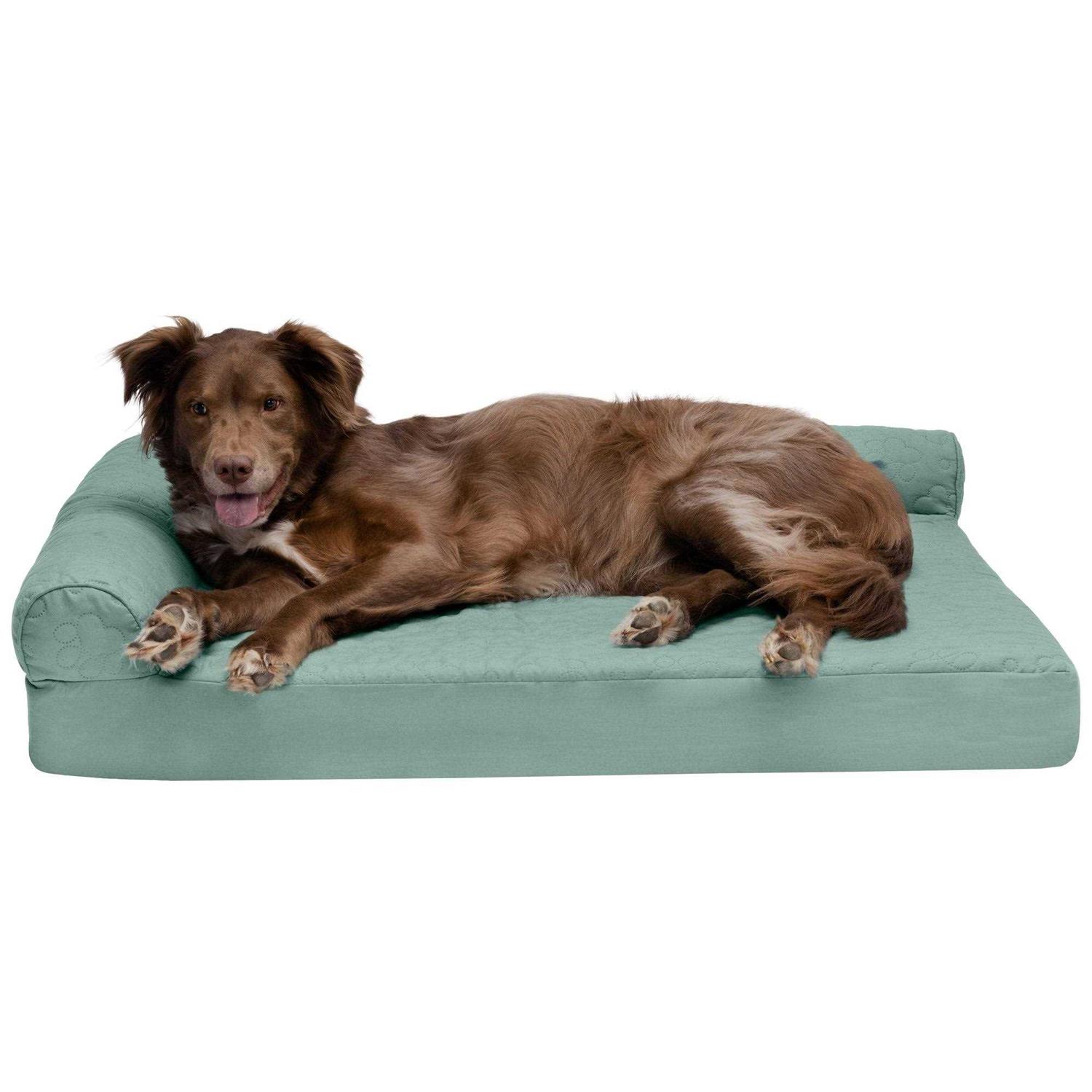 FurHaven Paw-Quilted Deluxe L-Chaise Dog Bed - Nail Gallerys
