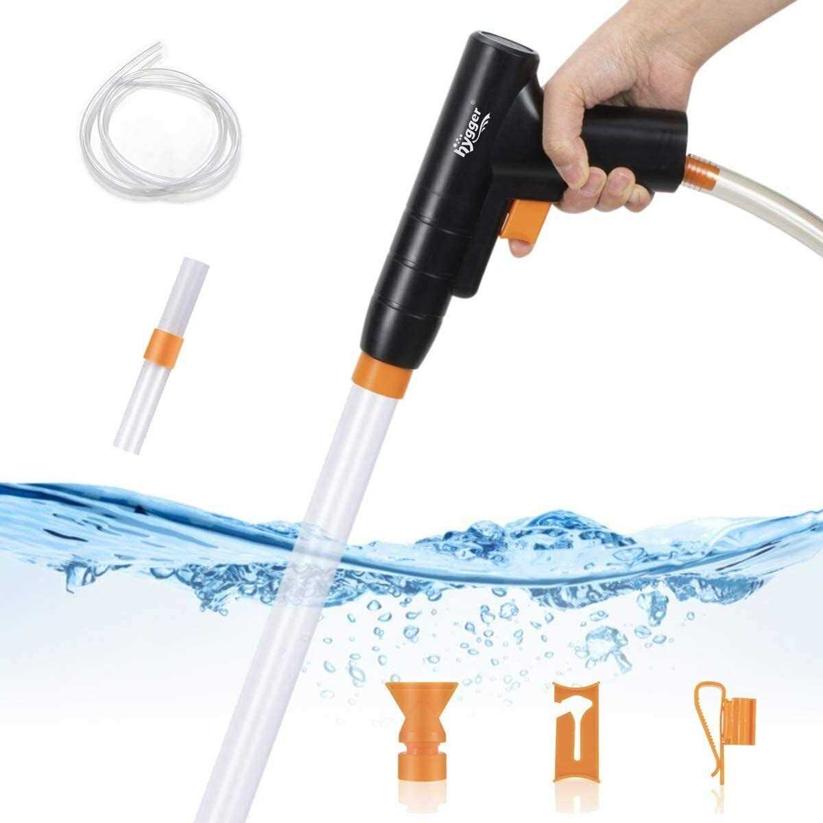 hygger Aquarium Gravel Cleaner New Quick Water Changer with Air-Pressing Button Fish Tank Sand Cleaner Kit Aquarium Siphon Vacuum Cleaner with Water - Nail Gallerys
