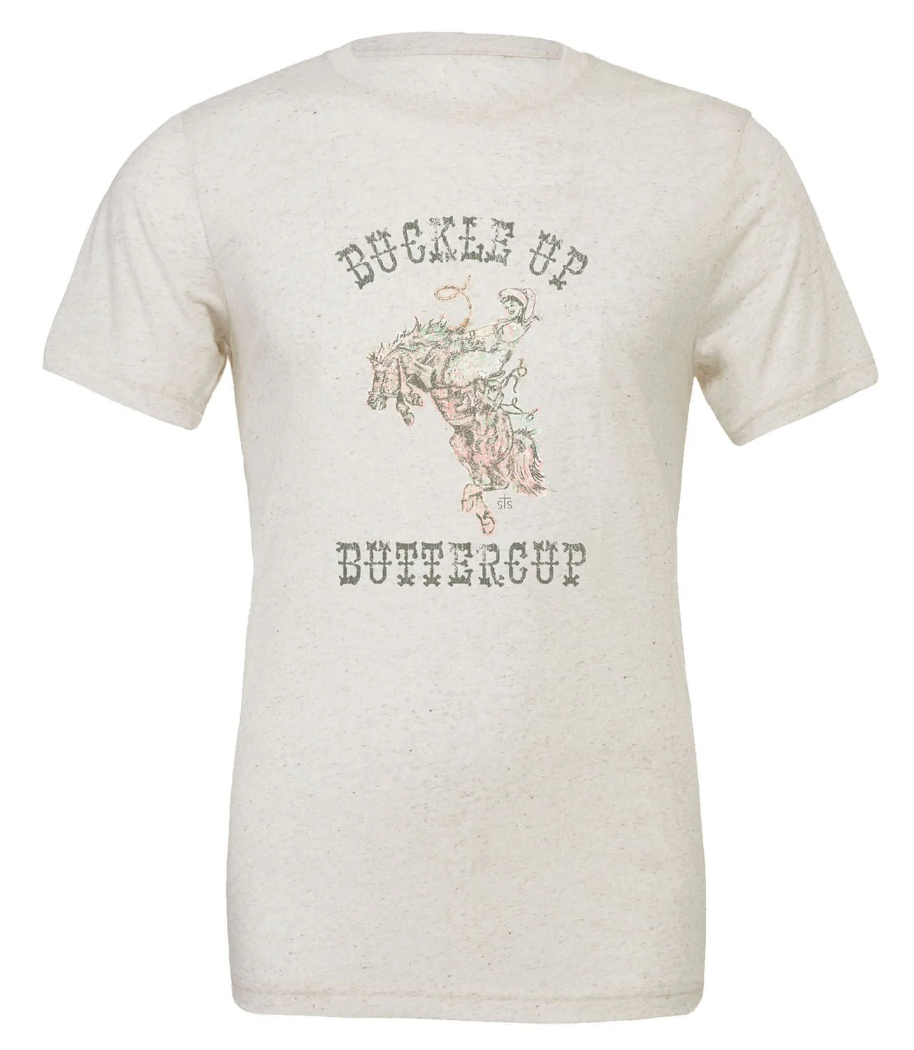 STS Buckle Up Buttercup Tee, Heather White - Nail Gallerys