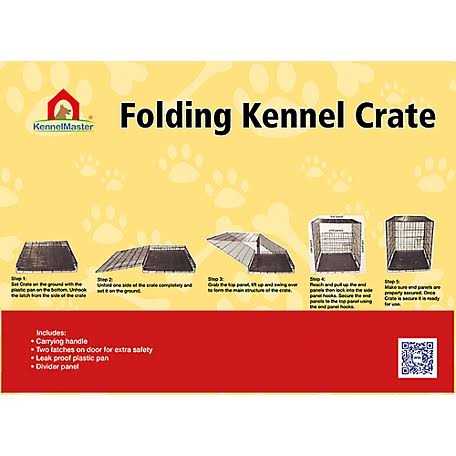 KennelMaster Double Door Folding Wire Dog Crate - Nail Gallerys