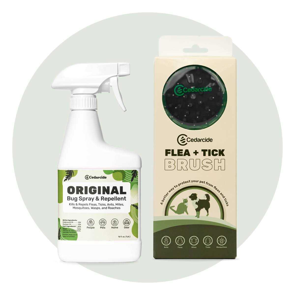 Cedarcide Flea + Tick Pet Brush w/ Cedarcide Original - Nail Gallerys