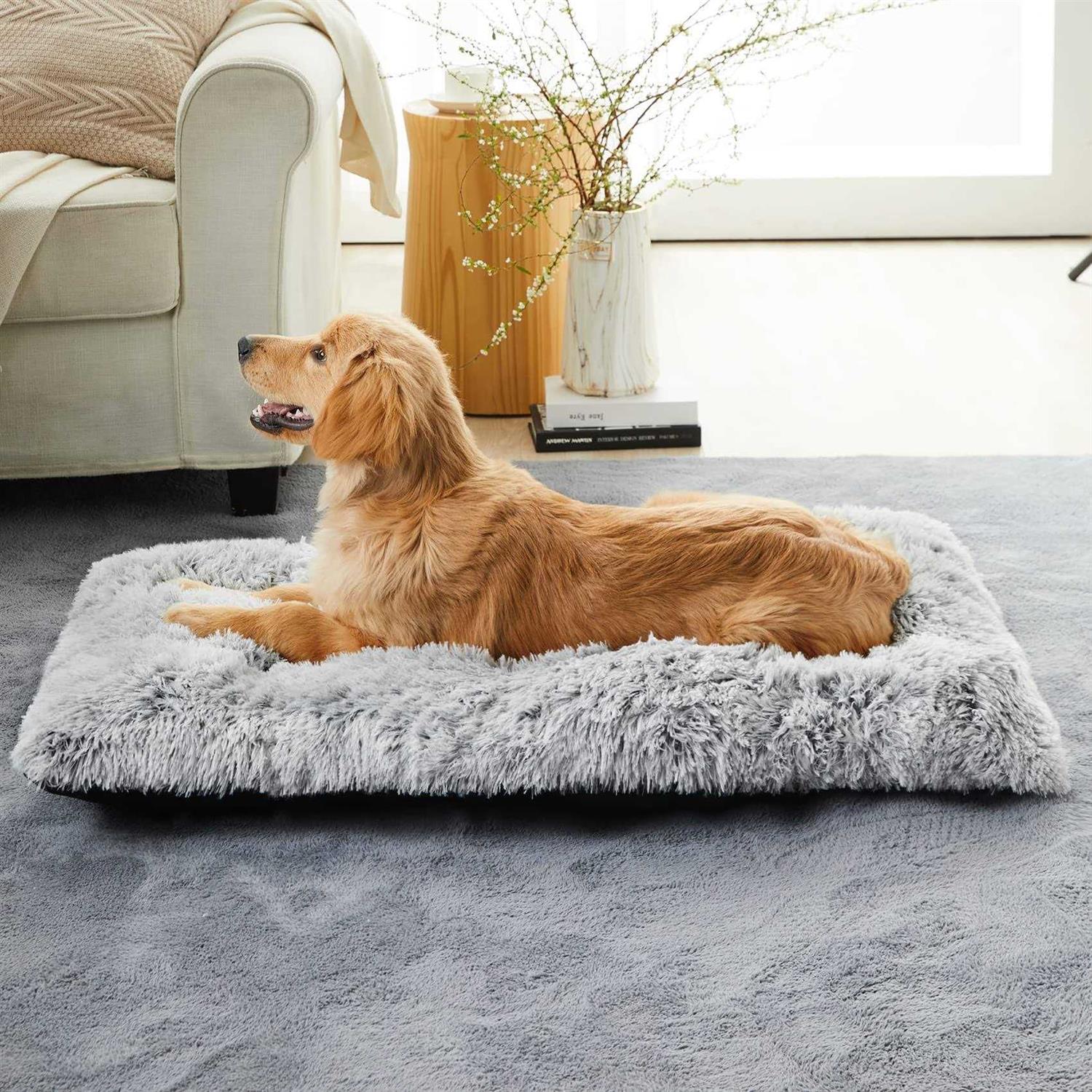 BFPETHOME Dog Beds for Large Dogs Plush Dog Crate Bed Fluffy Cozy Kennel Pad for Sleeping &Ease Anxiety - Nail Gallerys
