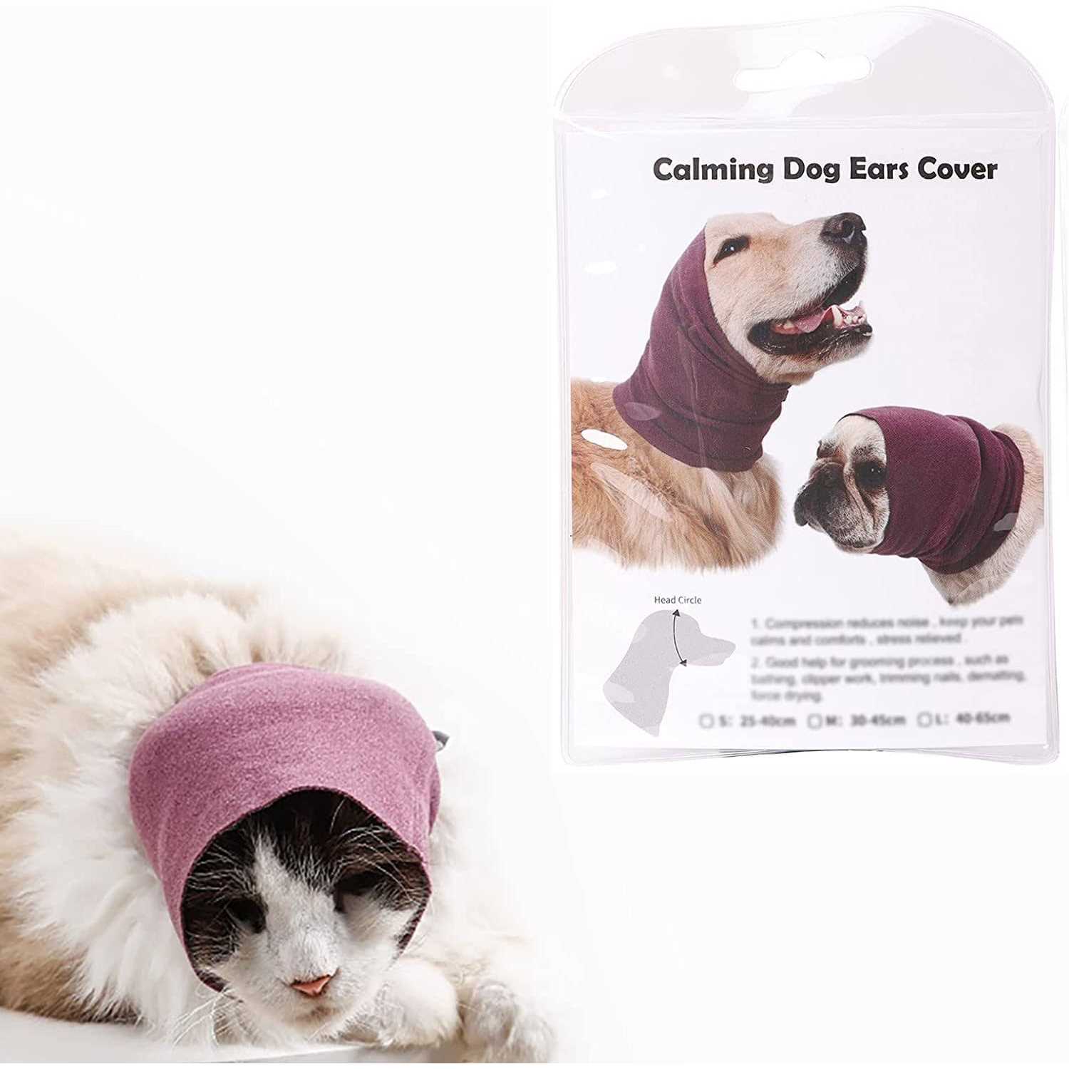 N B Dog Ears Cover for Bathing Drying and Grooming, Pet Hood for Anxiety Relief and Calming, Dog Ear Protector, Snood and Head Wear - Nail Gallerys