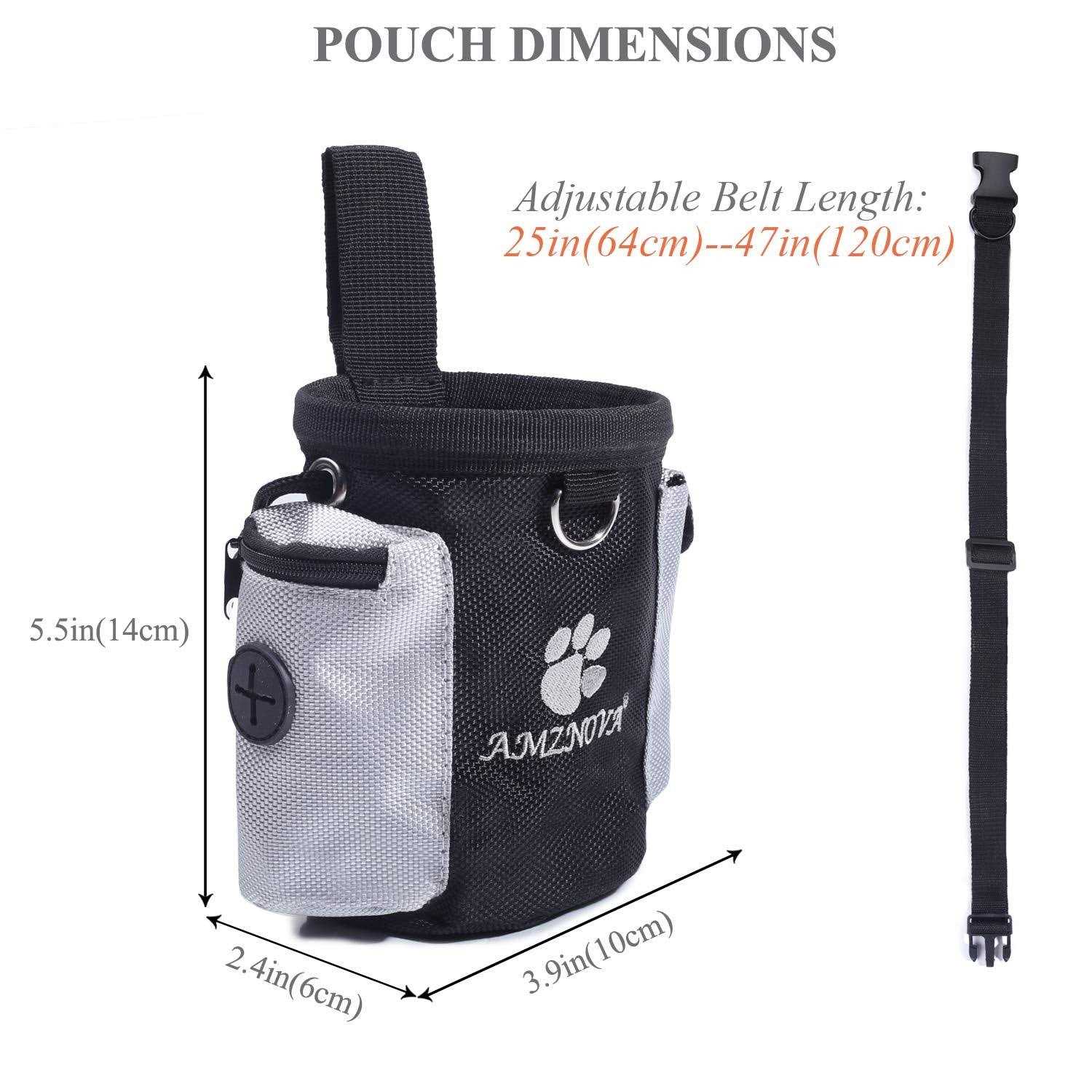 AMZNOVA Dog Treat Bag Puppy Training Pouch Animal Walking Snack Container Best Hiking Toys Pack Dispenser Carries with Waistband - Nail Gallerys