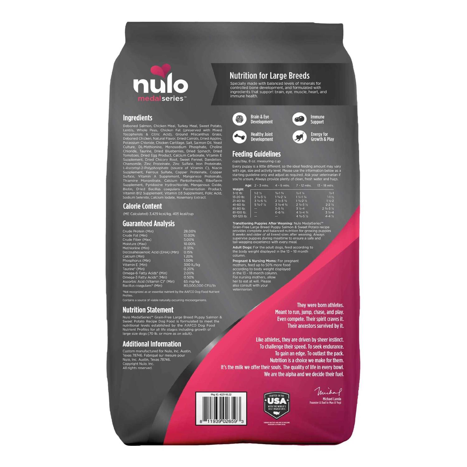 Nulo MedalSeries Salmon Large Breed Puppy Dry Dog Food - Nail Gallerys