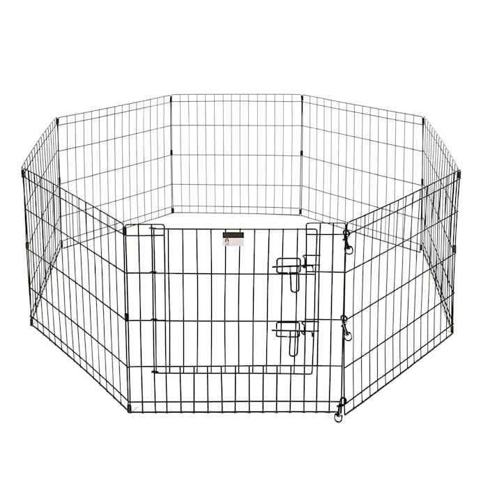 Pet Adobe 8 Panel Folding Metal Playpen with Door - Nail Gallerys