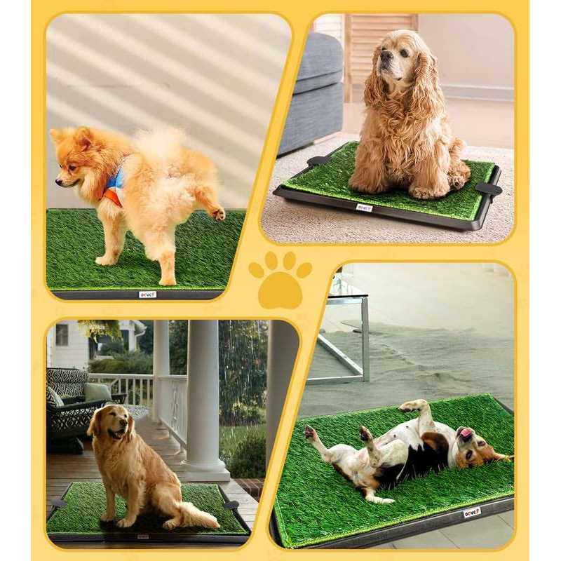 Super Absorbent Dog Grass Pad with Tray 4-Layer Guard to Stop Leakage/Stink/Mess for Puppy Health - Nail Gallerys