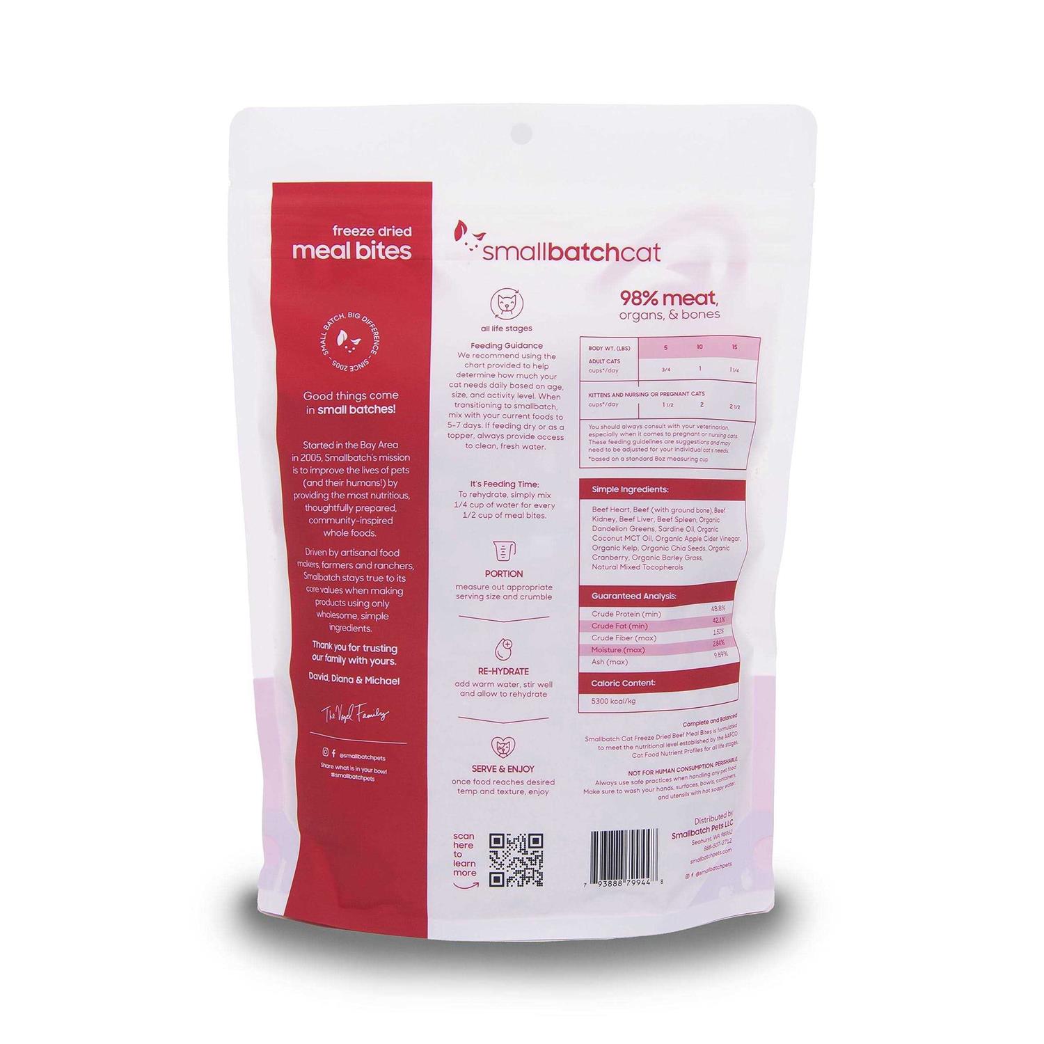 Smallbatch Freeze-Dried Cat Beef Meal Bites-10 oz - Nail Gallerys