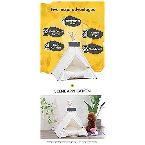 scnbom Pet Teepee Dog & Puppy Cat Bed Portable Houses with Thick Cushion for Pets Up to 20Lbs - Nail Gallerys