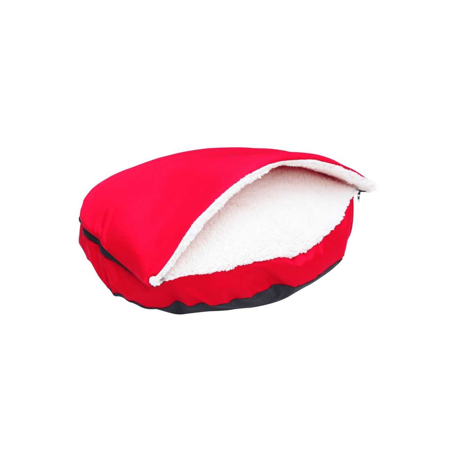 Long Rich Durable Oxford to Sherpa Pet Cave and Round Pet Bed, 25, with Removable Top and Insert - Nail Gallerys