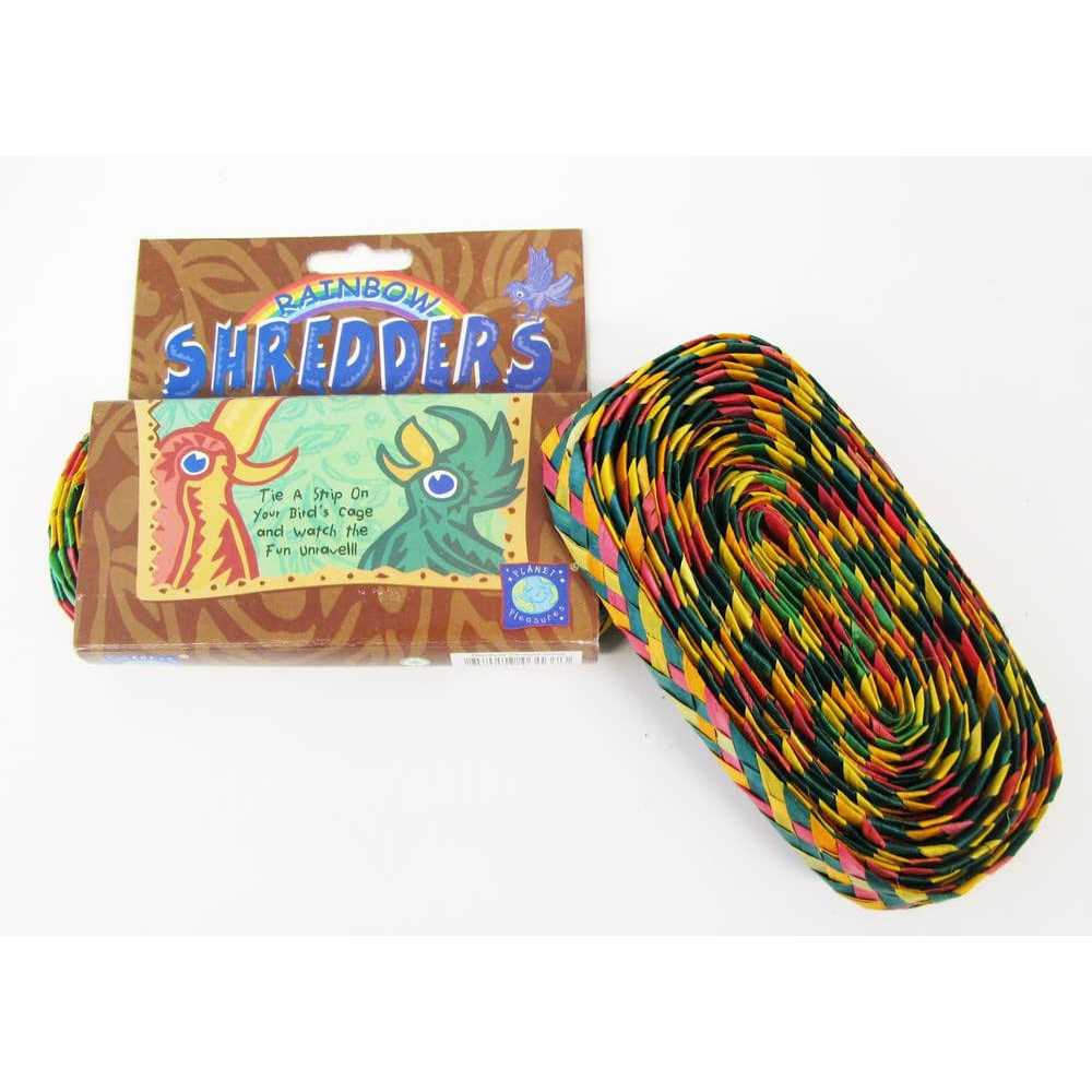Planet Pleasures Rainbow Shredders Straight Ribbon Bird Toy - Nail Gallerys