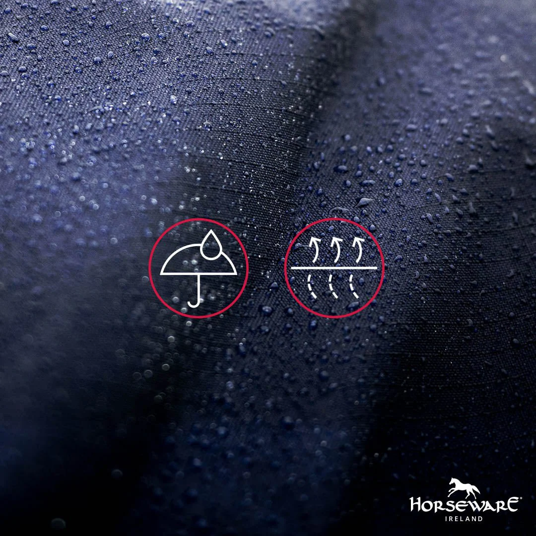 Rambo Duo Force Turnout Blanket, 100 Gram Outer with 100 Gram & 300 Gram Liner, Navy - Nail Gallerys