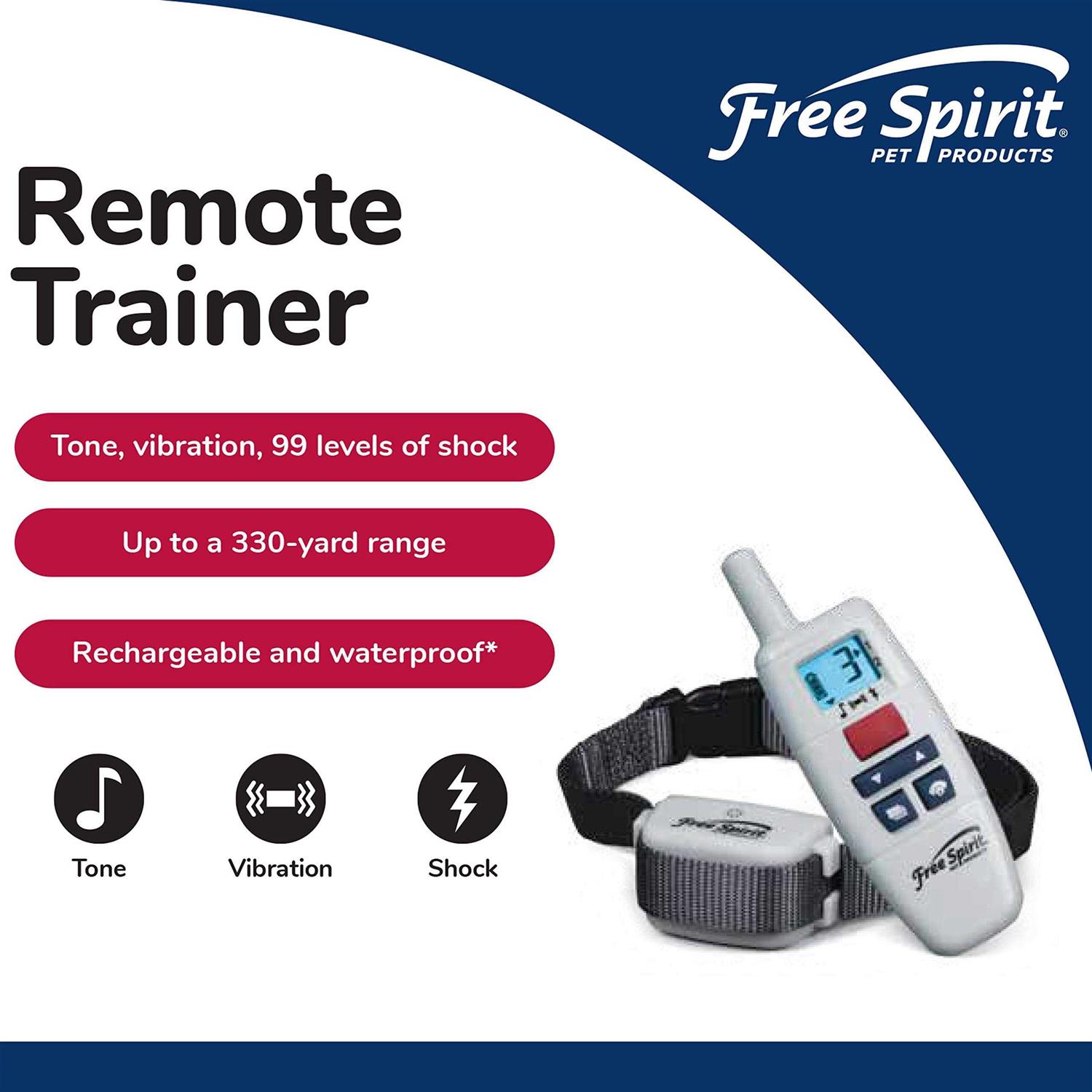 Free Spirit Remote Trainer Add-A-Dog Collar Additional, Extra or Replacement Shock Collar with Tone, Vibrate and Shock - Nail Gallerys
