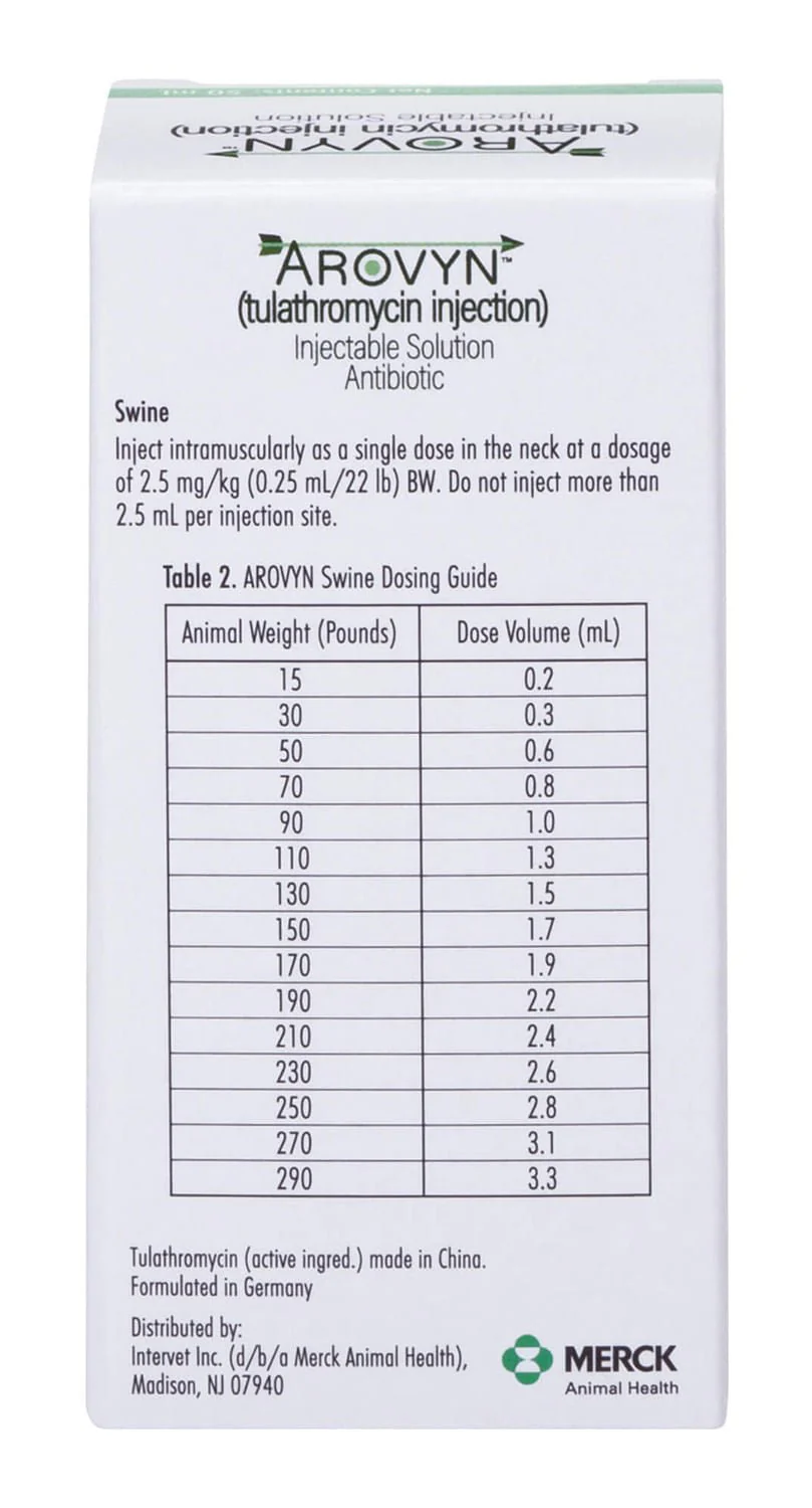 Rx Arovyn (tulathromycin) Injectable Solution for Swine & Cattle - Nail Gallerys