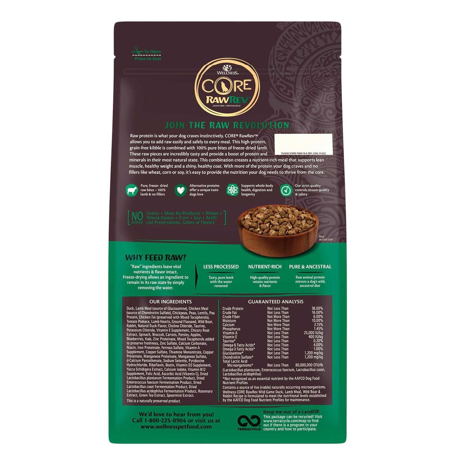 Wellness Core RawRev Natural Grain Free Wild Game Freeze Dried Dry Dog Food - Nail Gallerys