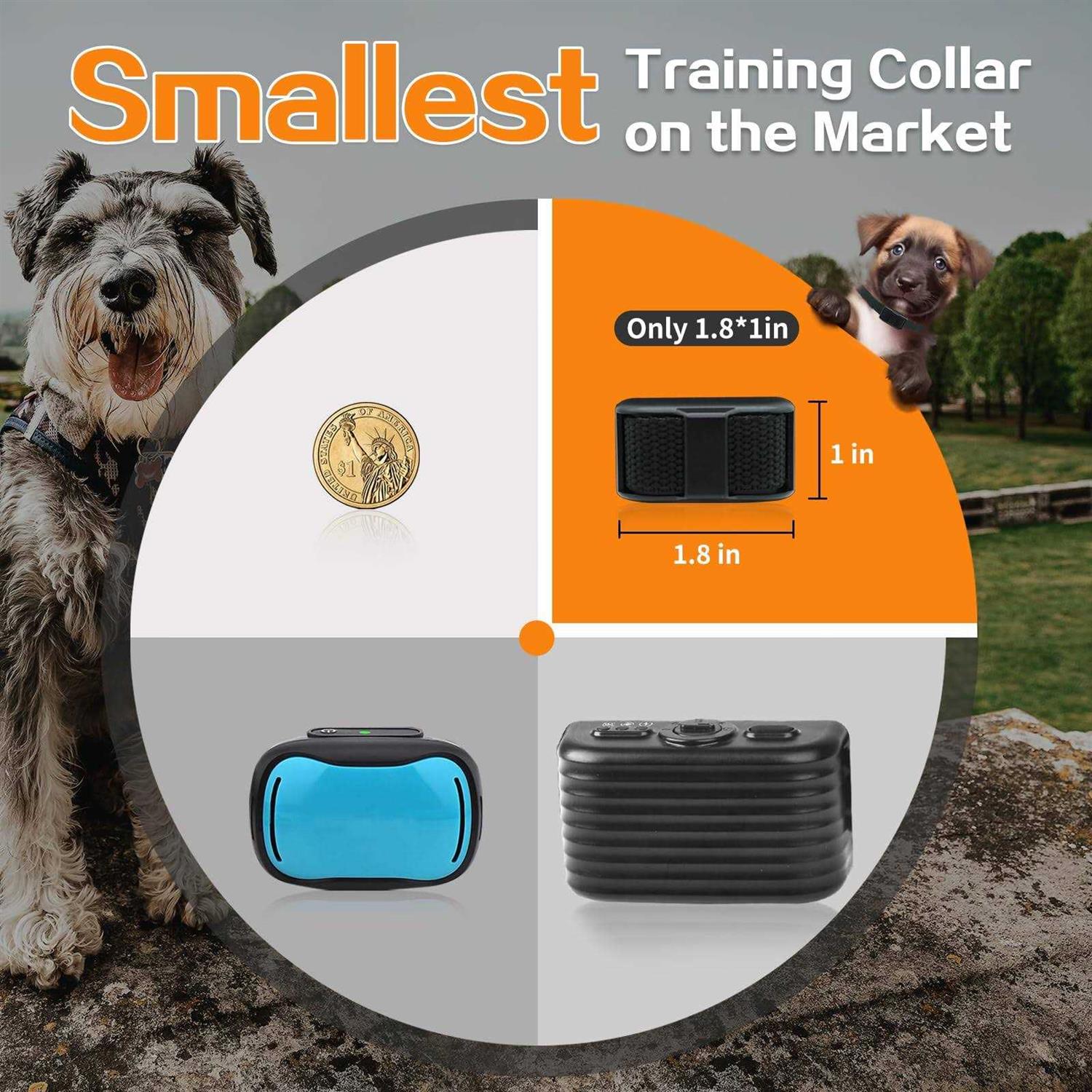 Tiniest Dog Shock Collar Lightest Dog Training Collar with Remote for Small Dogs 5-15lbs & Medium Large Dogs/Puppies - Nail Gallerys