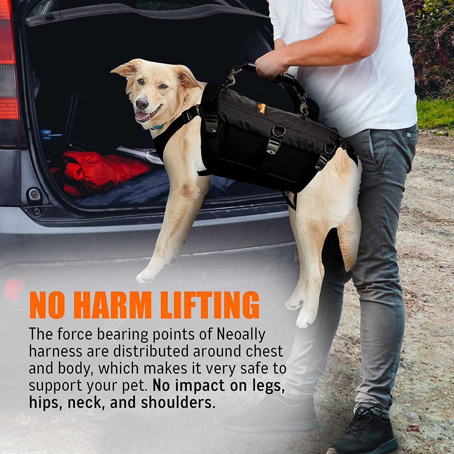 NeoAlly Sturdy Dog Lift Harness Full Body Support & Mobility Aids System 5-in-1 Lifting Support, Carry Sling, Vest Harness, Back Brace, and Anxiety - Nail Gallerys